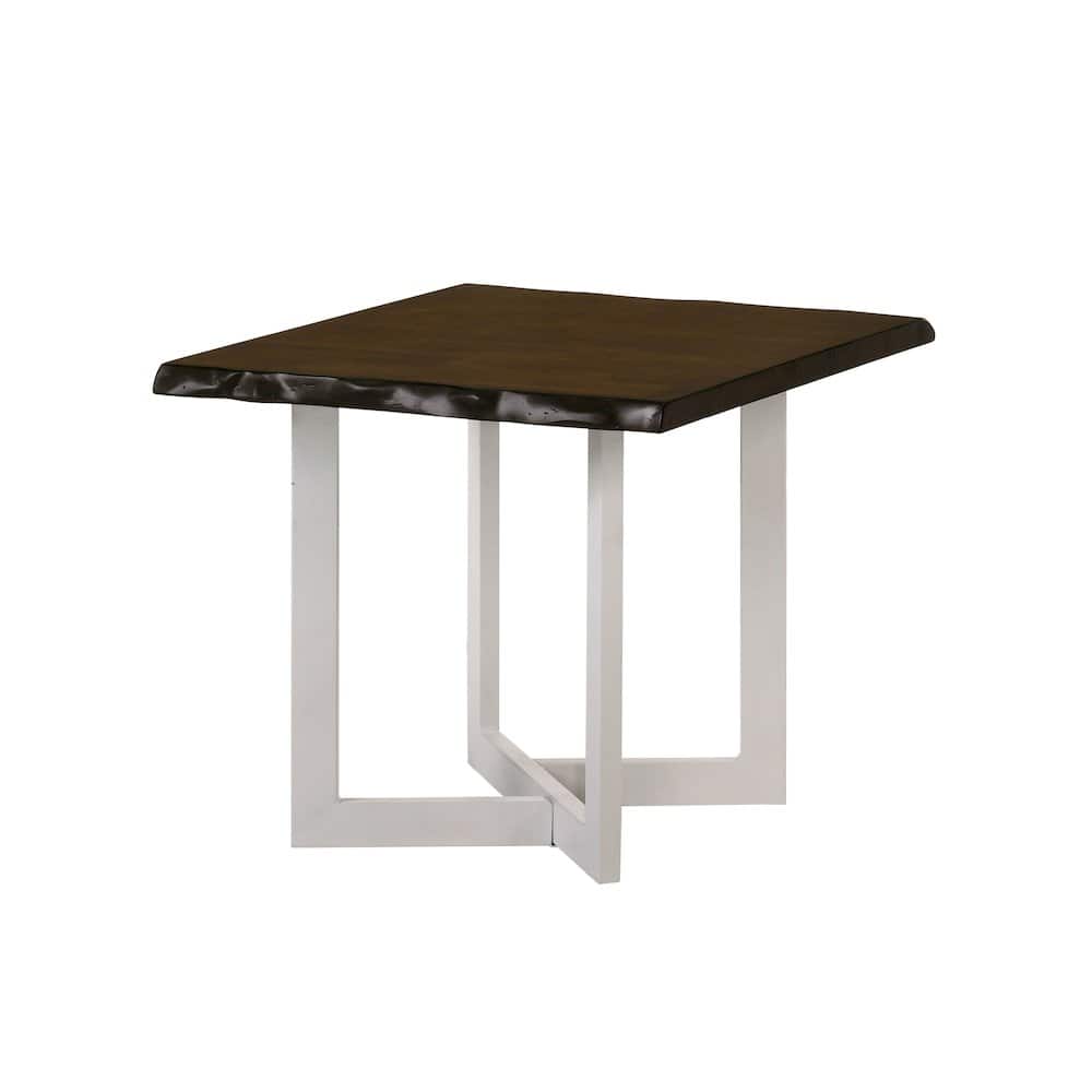 Furniture of America - Krestian Contemporary Wood End Table in Oak and White - Brown