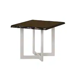 Furniture of America - Krestian Contemporary Wood End Table in Oak and White - Brown