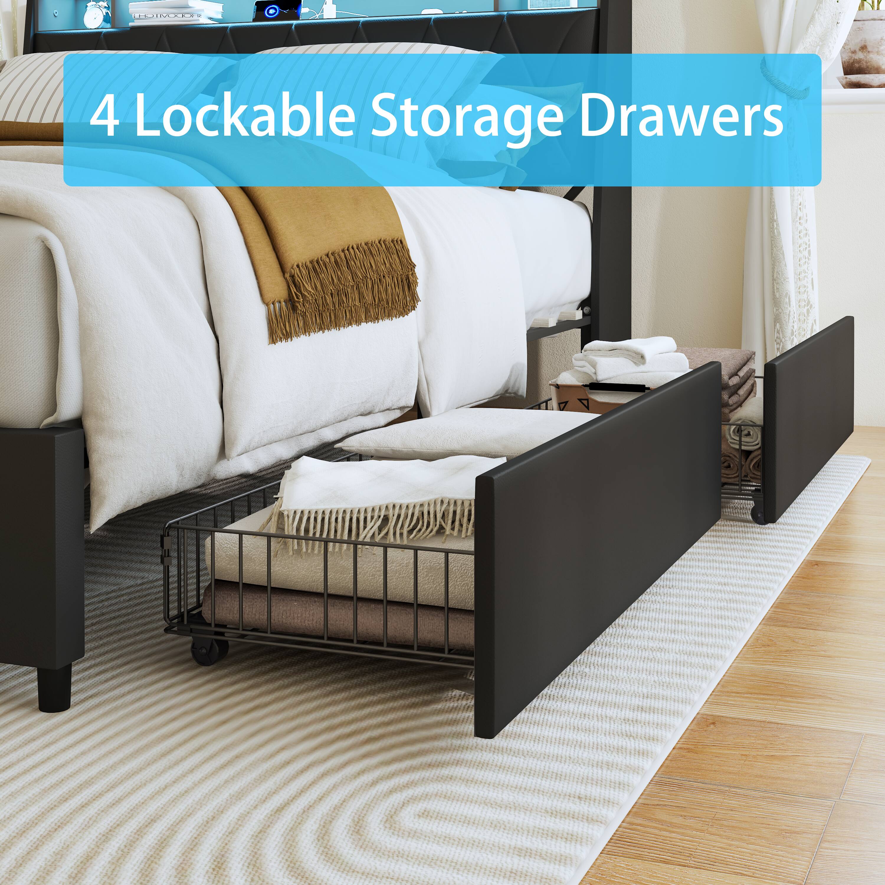 4 Lockable Storage Drawers