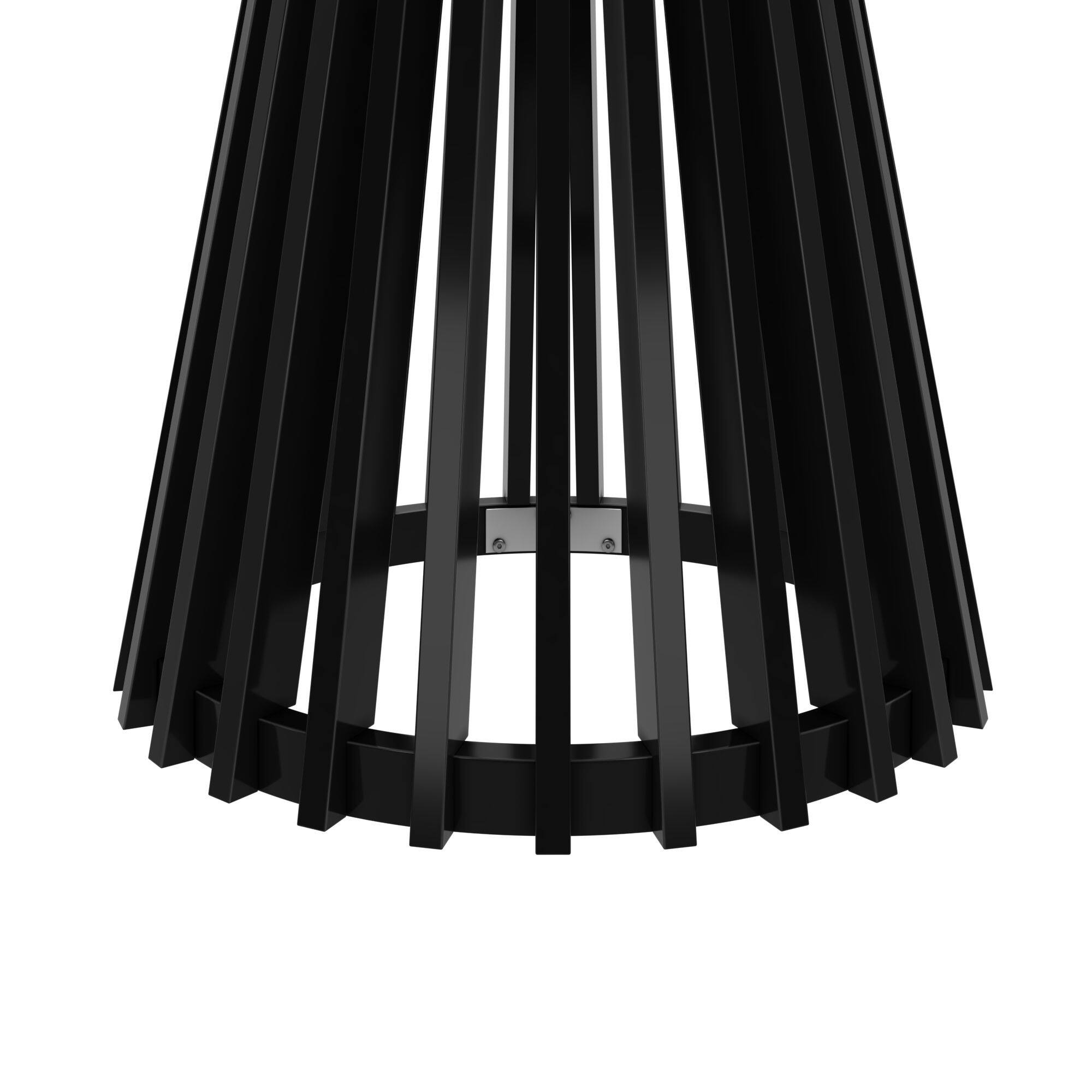 Alt View 4. Plank+Beam - Lido Round Dining Table (38in / 966mm)|| Black - Black.
