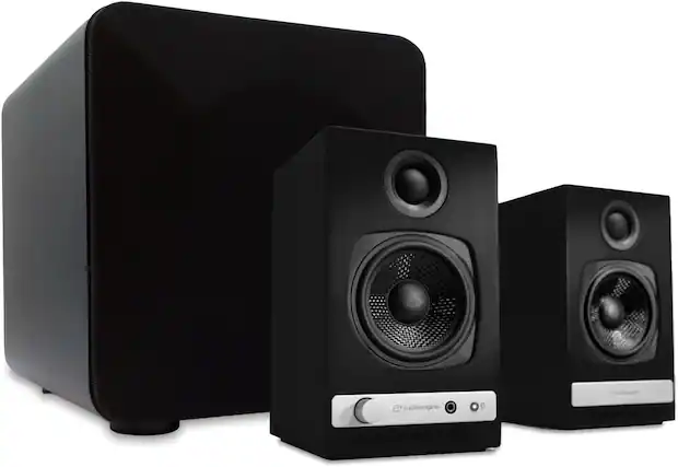 Front. Audioengine - HD3 Next Gen Home Music System & S6 Black Powered Subwoofer - Black.