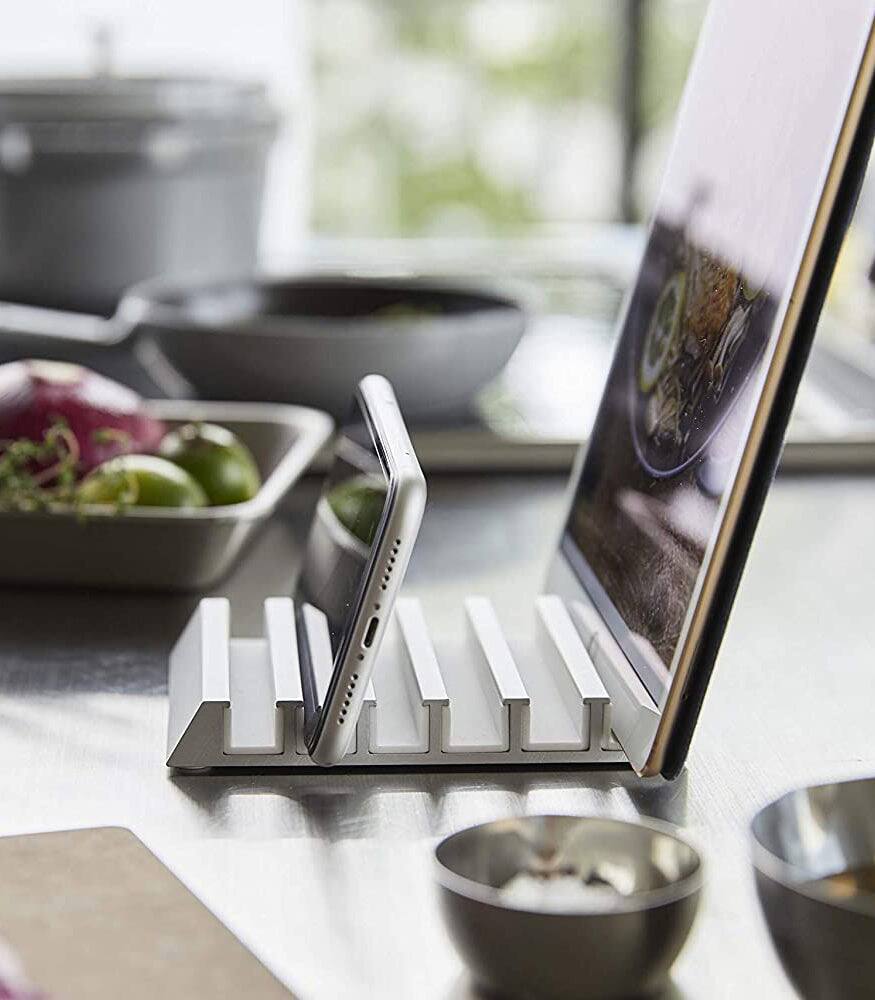 Alt View 1. Yamazaki Home - Phone & Tablet Stand - Aluminum - Black.
