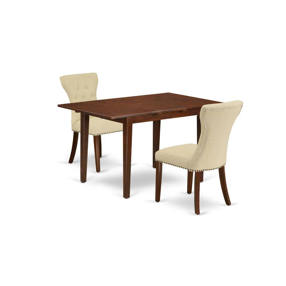 Back. East West Furniture - Dining Room Set Mahogany - Brown.