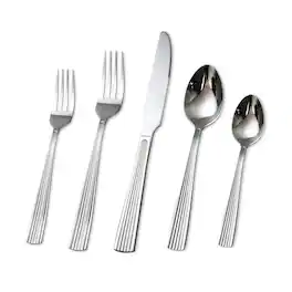 KOOMADE - Flatware Empire20/ 40/45Pcs Stainless Steel Textured Finish Dishwasher Safe Includes Salad Fork Knife Spoon - 20PCS