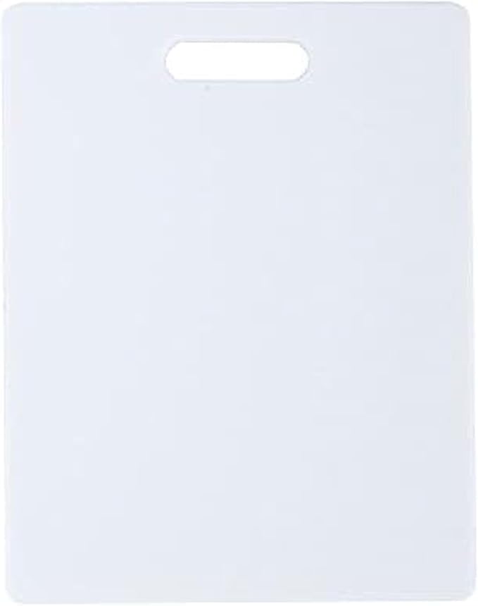 PARKER SLATER - Farberware Plastic Cutting Board – Reversible, White, Dishwasher Safe