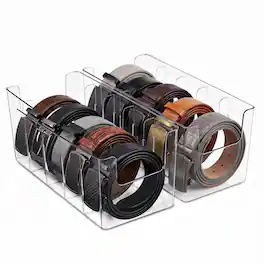 Sorbus - Acrylic Belt Organizer for Closet & Drawer – 2 Pack - Clear