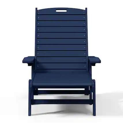 Front. WestinTrends - WestinTrends Malibu Poly Reclining Chaise Lounge - Navy Blue.
