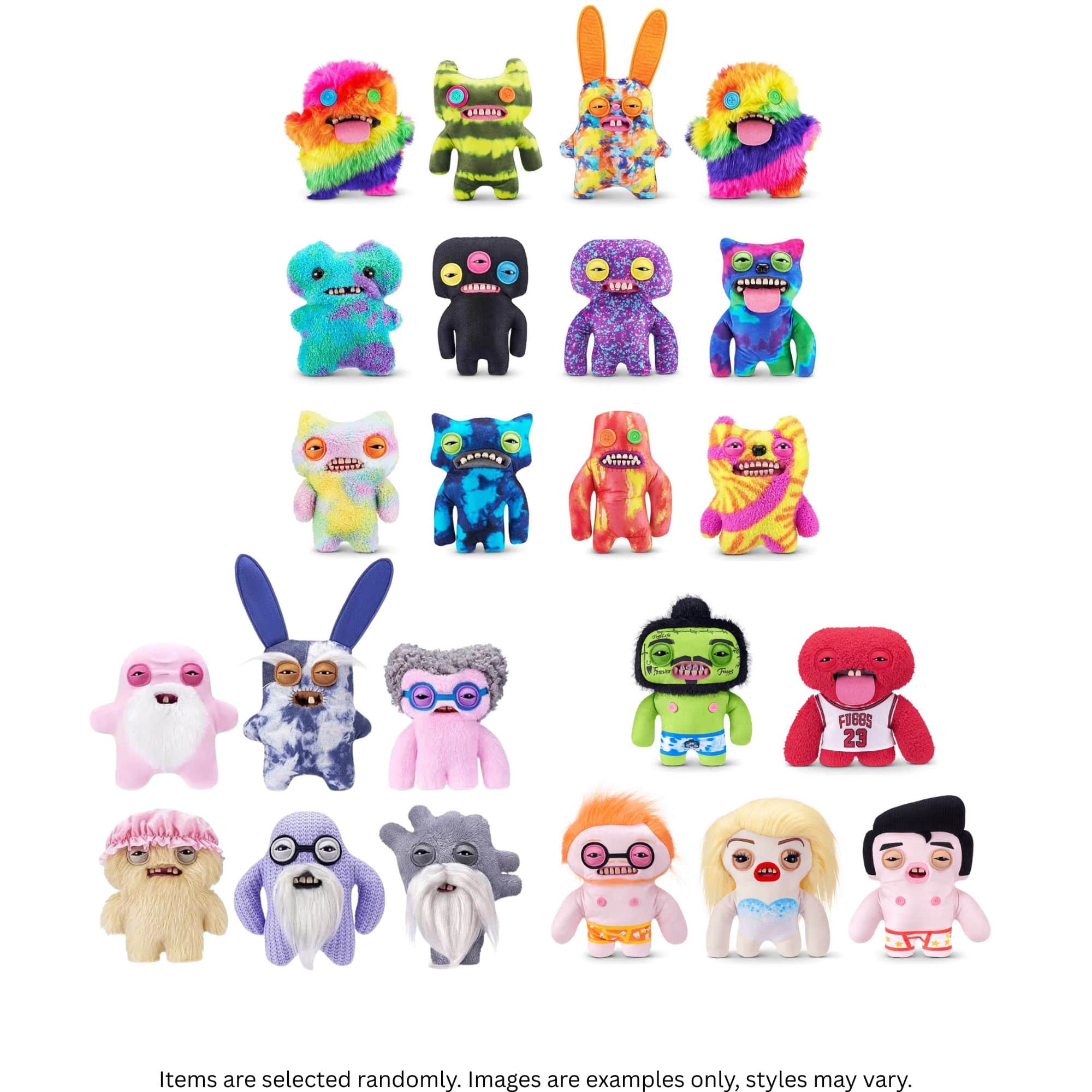 Set of 5 ZURU Fuggler Funny Ugly Monster Plush Toy 9 Inch Mystery