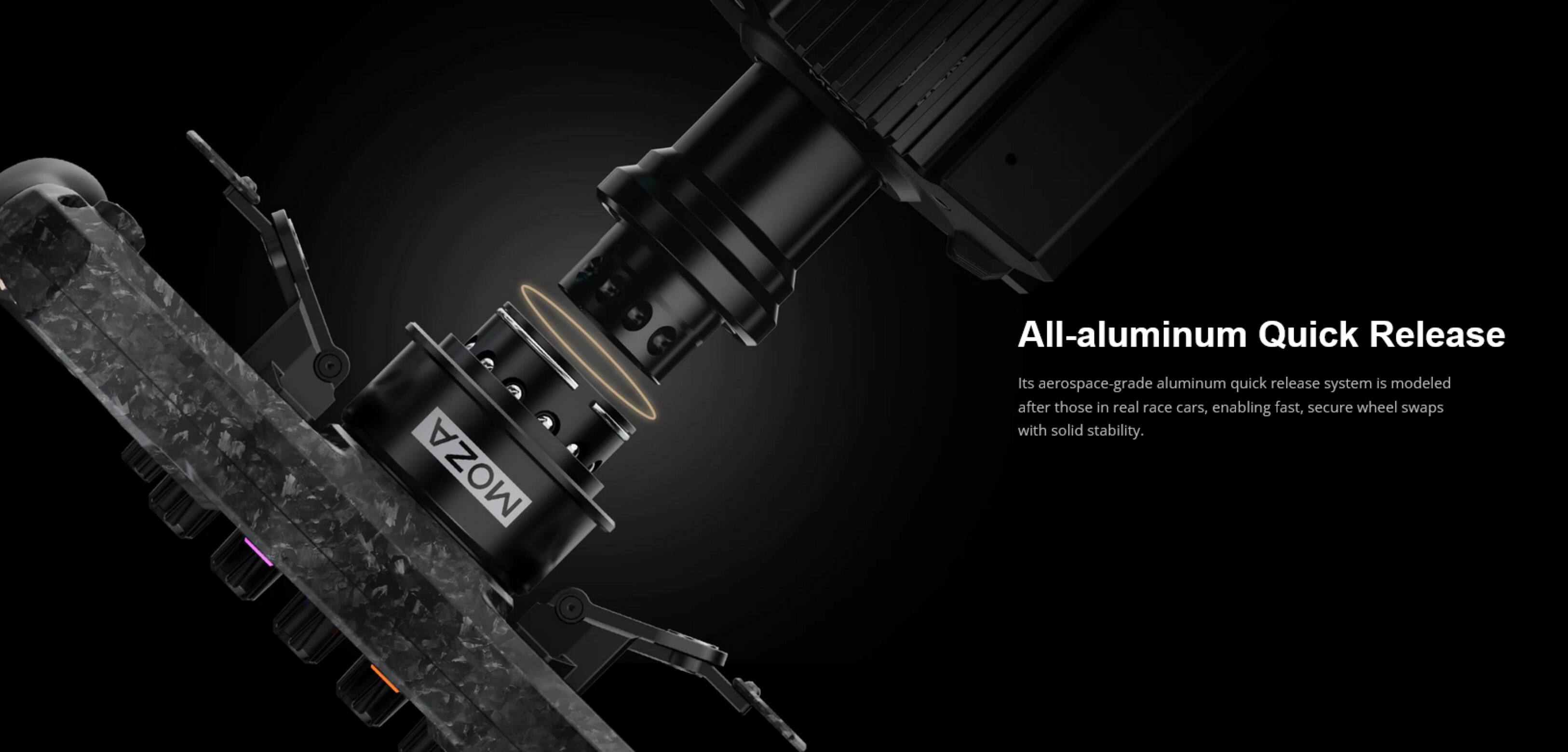 All-aluminum Quick Release

Its aerospace-grade aluminum quick release system is modeled after those in real race cars, enabling fast, secure wheel swaps with solid stability.