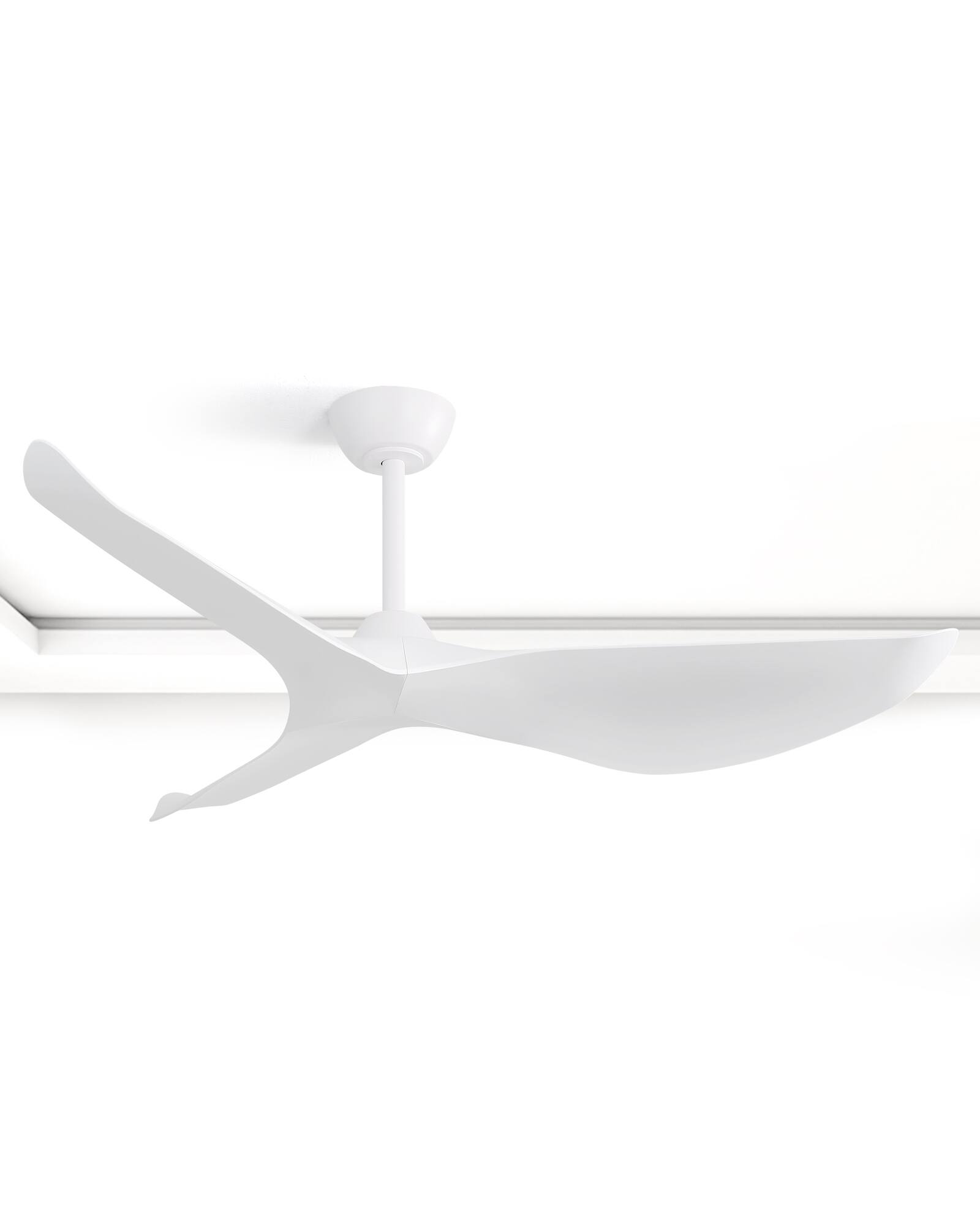 Alt View 3. Sofucor - Modern Ceiling Fans No Light with Remote Quiet Reversible DC Motor 6 Wind Speed Timer Indoor/Outdoor Ceiling Fans - 52inch - White.