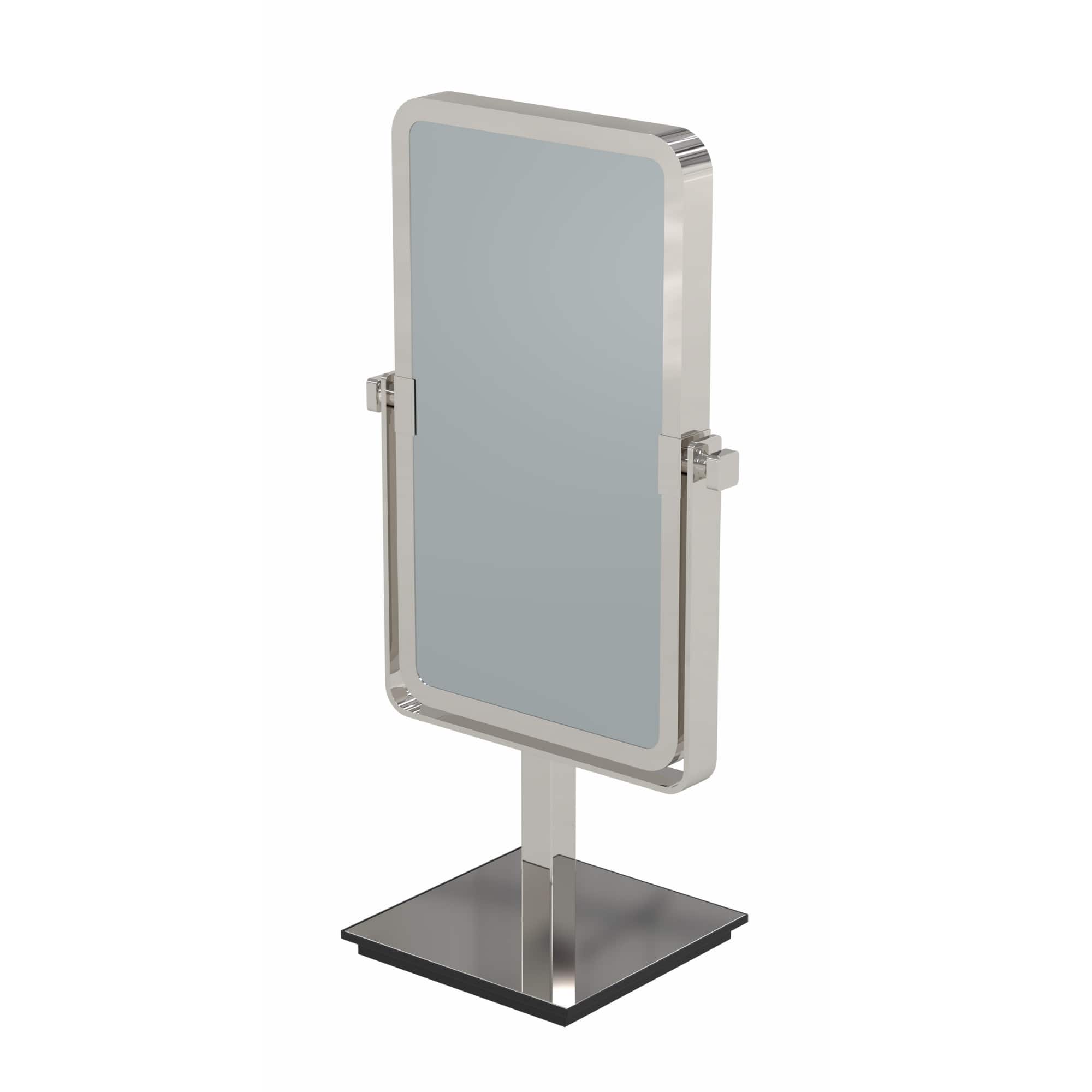 Aptations - Rectangular Standing Mirror (10" x 6") - 1X & 3X Magnification - Polished Nickel