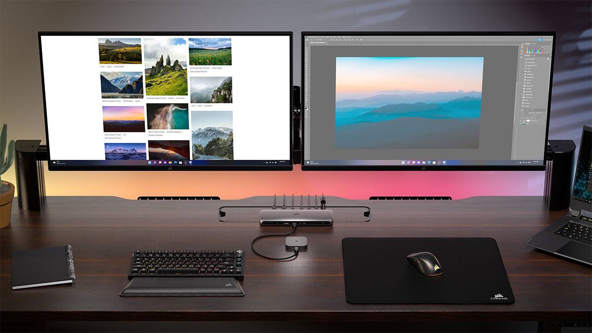 Alt View 5. CORSAIR - EX400U USB4 1TB External Portable SSD - Gray.