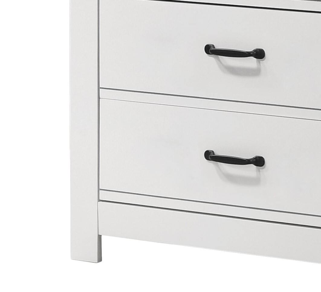 Left. TinyHomie - Cassini 31in White 5-Drawer Chest - White.