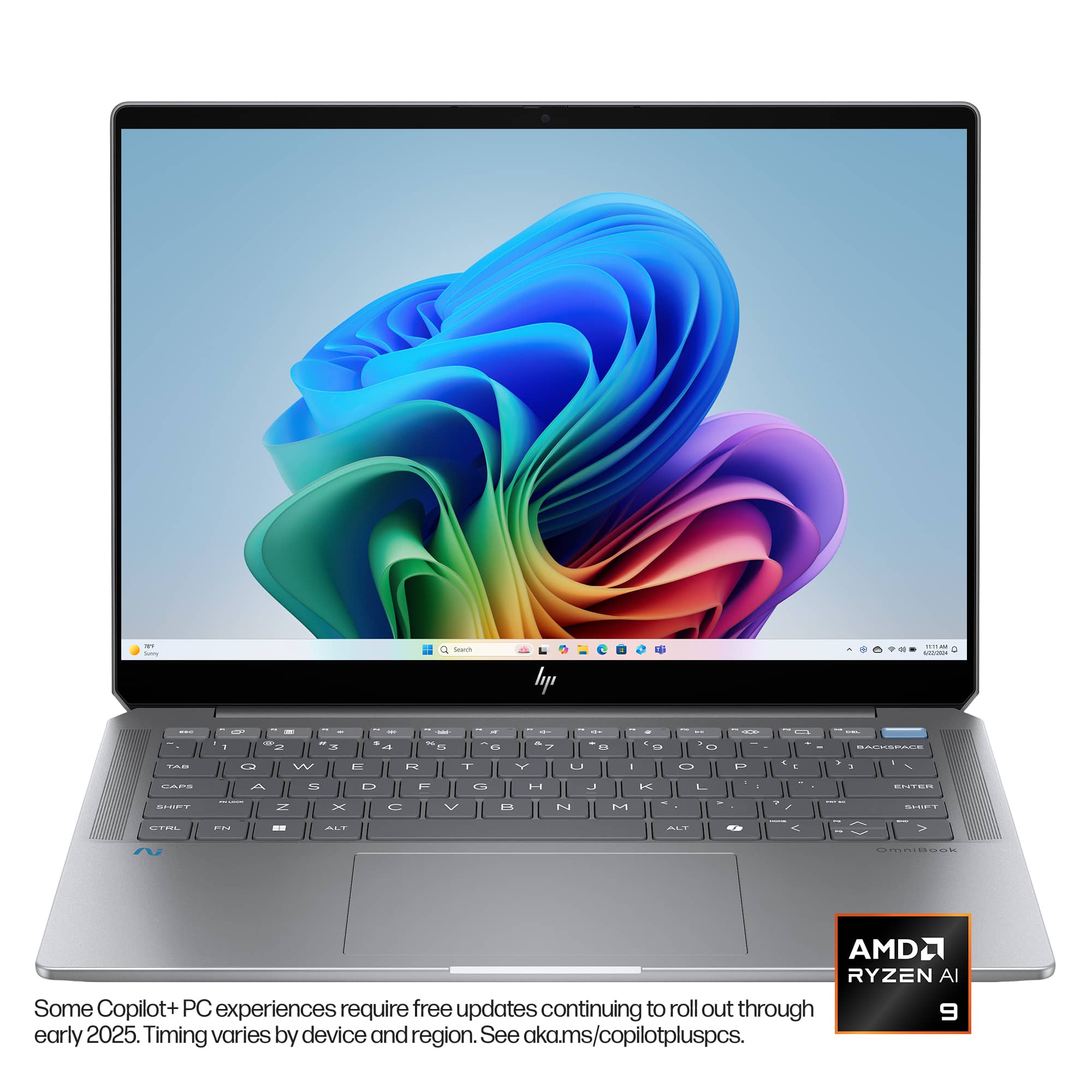 Some Copilot+ PC experiences require free updates continuing to roll out through early 2025. Timing varies by device and region. See aka.ms/copilotpluspcs.