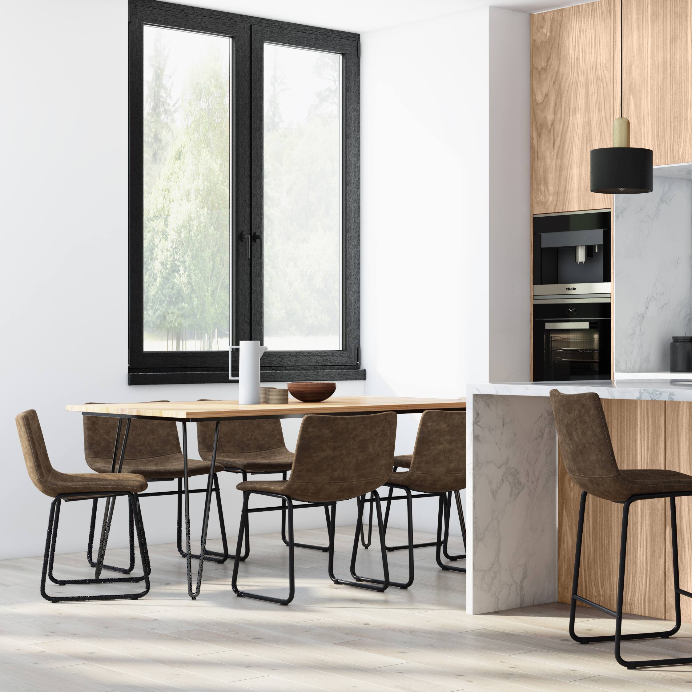 Left. Simpli Home - Warner Dining Chair (Set of 2) - Distressed Brown.