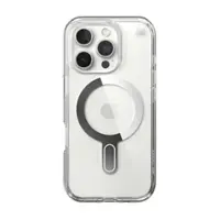 Speck - Presidio Perfect Clear ClickLock Case with MagSafe for Apple iPhone 16 Pro - Clear/Chrome - Front_Zoom