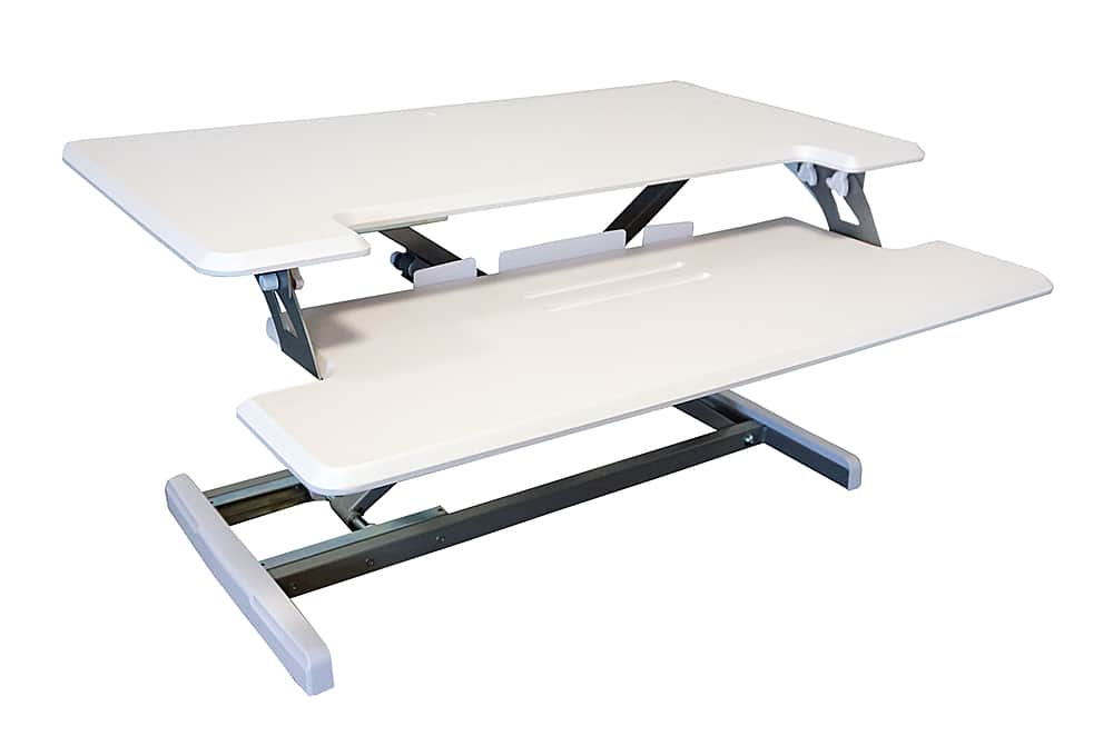 Victor – Compact Height Adjustable Standing Desk Convertor with Keyboard Tray – White Sansujyuku sansujyuku.com