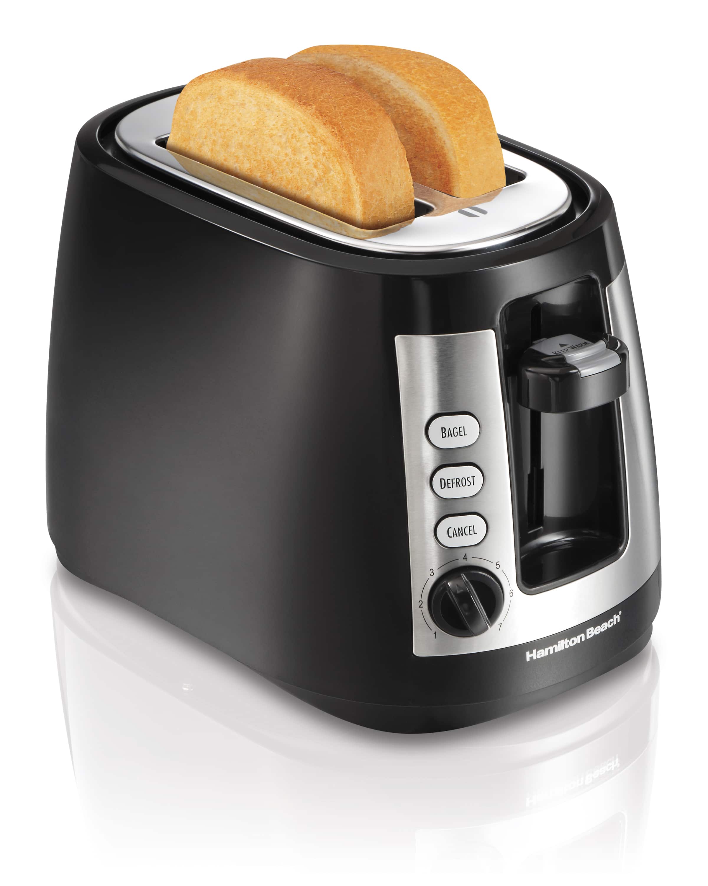 Angle. Hamilton Beach - Keep Warm Toaster with Retractable Cord - black.