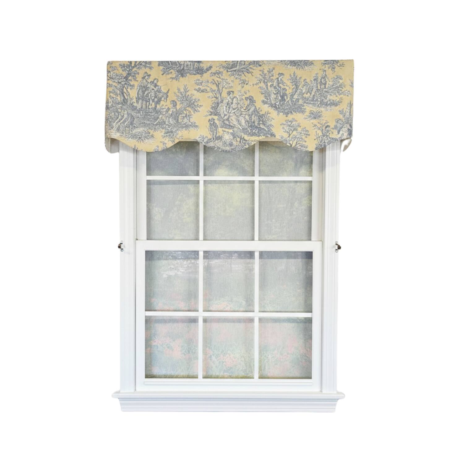 RLF Home - Colonial Provance 100% Cotton Rod Pocket Lined Window Valance 50" x 15" - Yellow