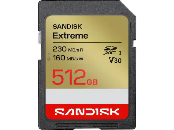 SANDISK Extreme 230 MB/s R 160 MB/s W V30 512 GB