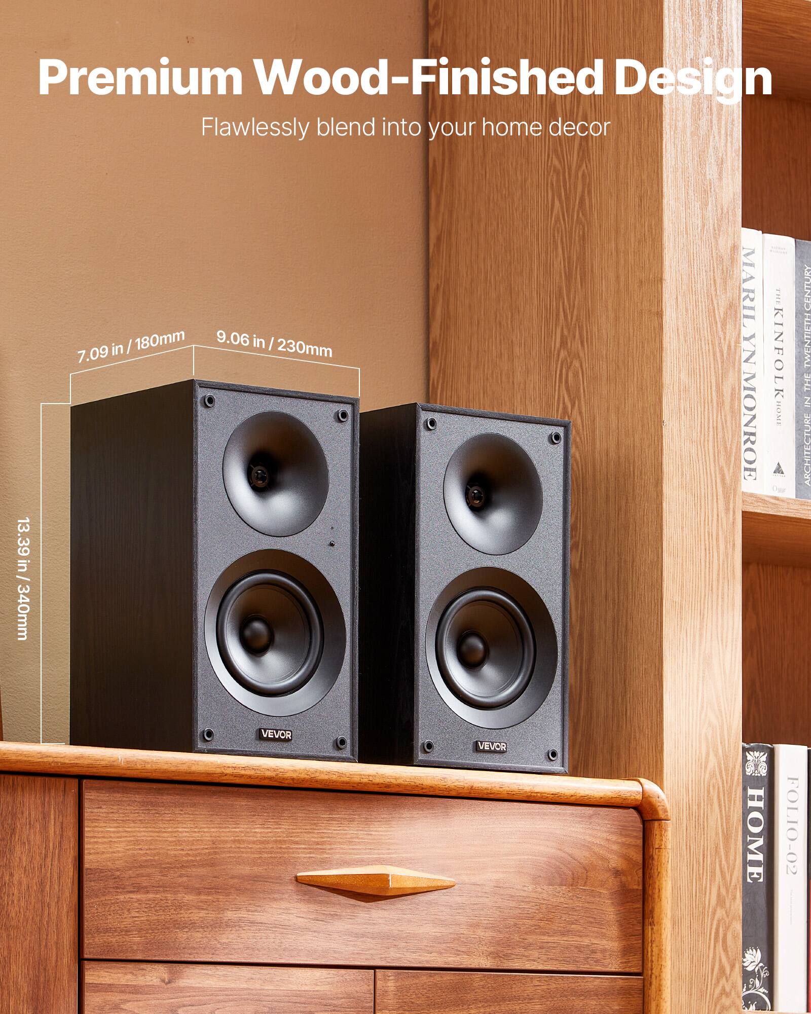 Premium Wood-Finished Design, Flawlessly blend into your home decor, 13.39 in / 340mm, 7.09 in / 180mm, 9.06 in / 230mm, MARILYN MONROE, HE KINFOLK HOME, Ogr CENTURY TWENTIETH, THE 3N ARCHITECTURE, VEVOR, VEVOR, HOME, FOLIO-02