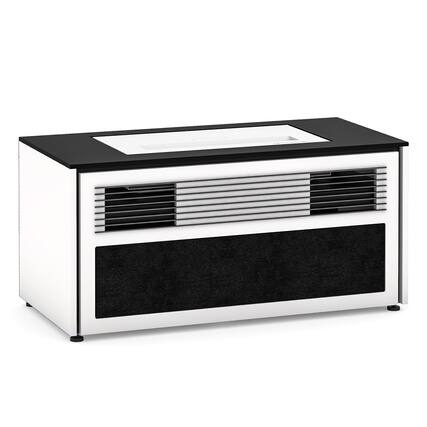 Front. Salamander Designs - Salamander Designs Chameleon Collection Miami 229S Dual Speaker Grill Projector Integrated Cabinet for LG HU85LA - Gloss White.