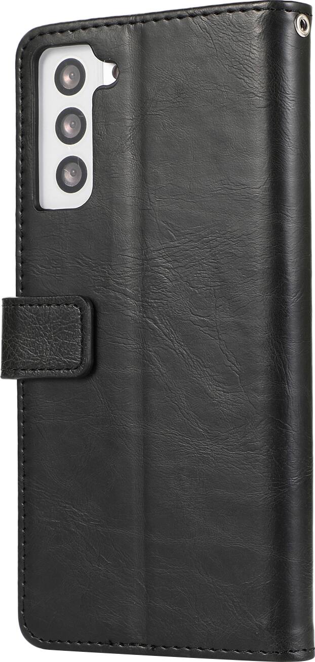 Alt View 11. SaharaCase - Genuine Leather Folio Wallet Case for Samsung Galaxy S24+ - Black.