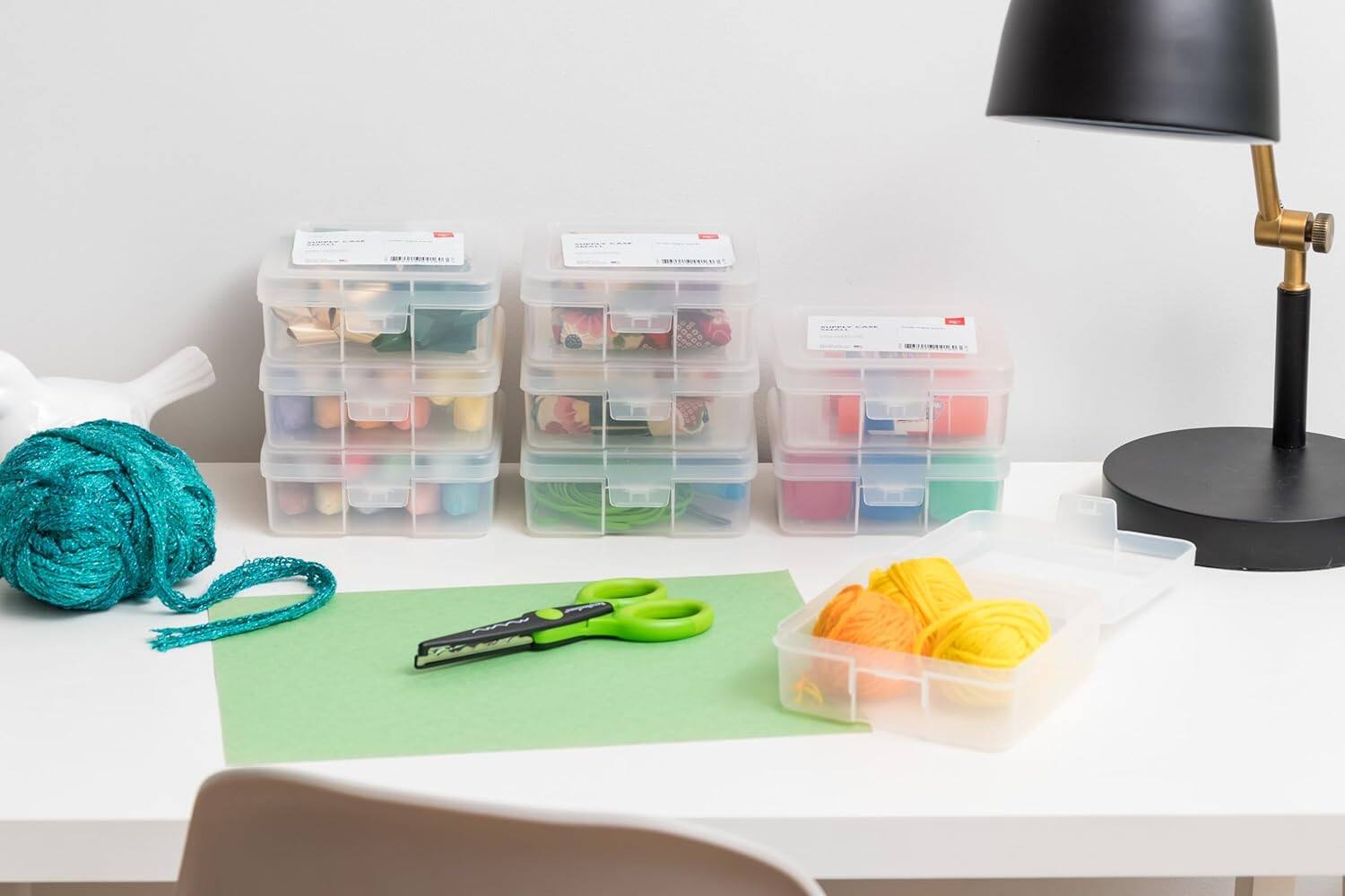 Alt View 6. IRIS USA - IRIS USA Plastic Small Storage Containers with Latching Lid for Pencil Box, Lego, Crayon, Stackable.
