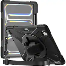 Front. SaharaCase - Raider-X Series Heavy-Duty Case for Apple iPad Pro (M4 2024/M5 2025) 11" - Scorpion Black.