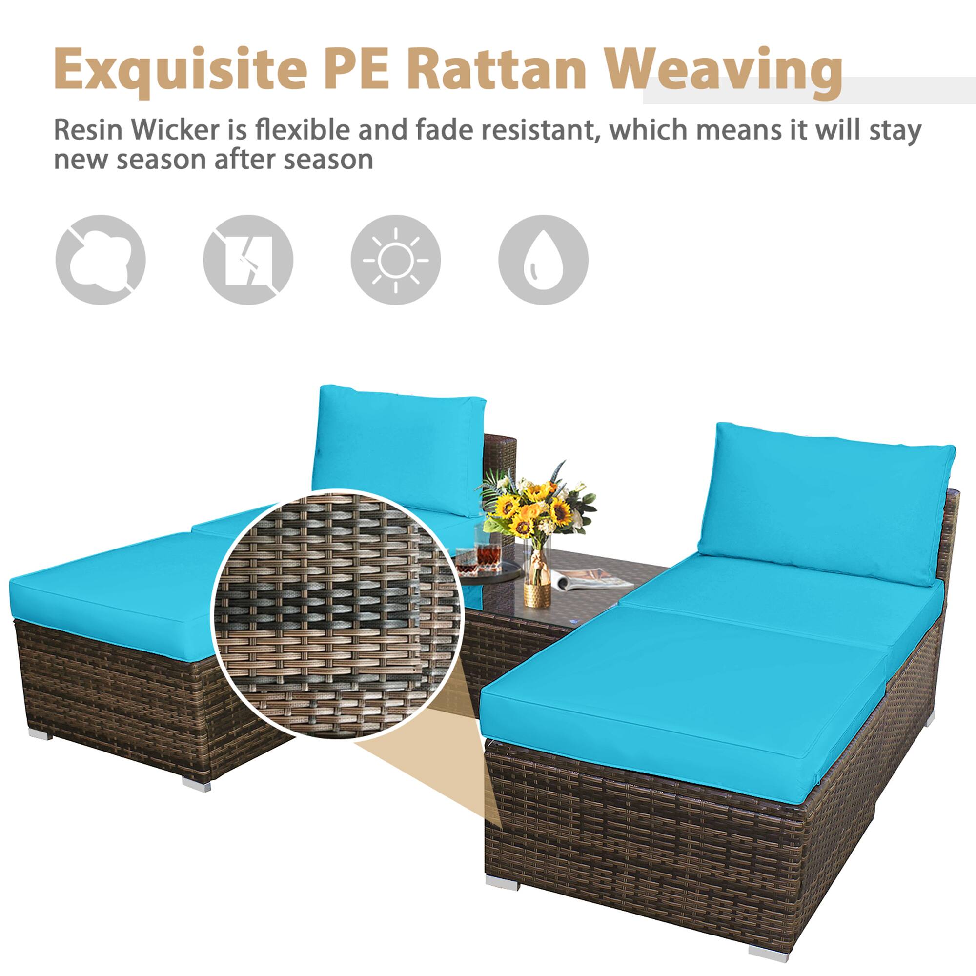Exquisite PE Rattan Weaving
Resin Wicker is flexible and fade resistant, which means it will stay new season after season
