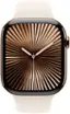 Alt View 11. Apple - Apple Watch Series 10 (GPS+Cellular) 46mm Titanium Case with Starlight Sport Band - S/M - Gold.