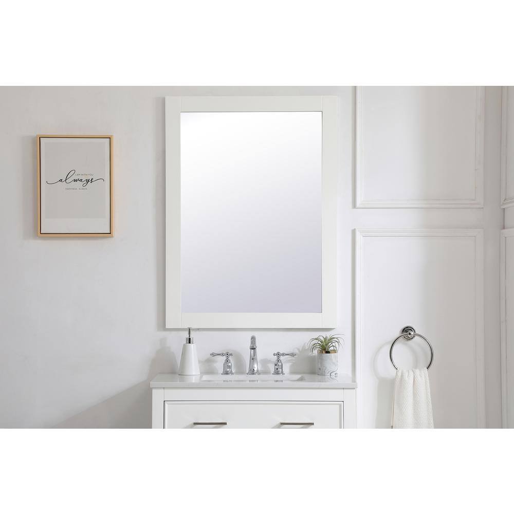 Alt View 2. Elegant Decor - Aqua rectangle vanity mirror 27 inch in White - White.