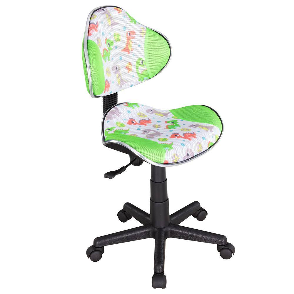 Alt View 2. JJS - Home Office Low Back Computer Executive Chair - Green Dinosaur.