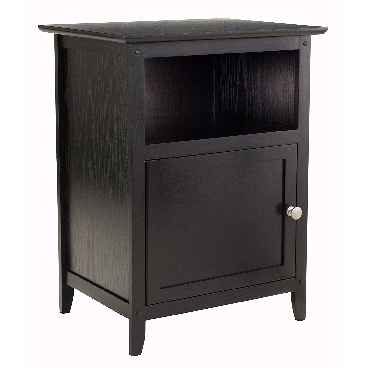 Angle. Hivvago - Hivvago Shaker Style End Table Nighstand with Shelf - Black.