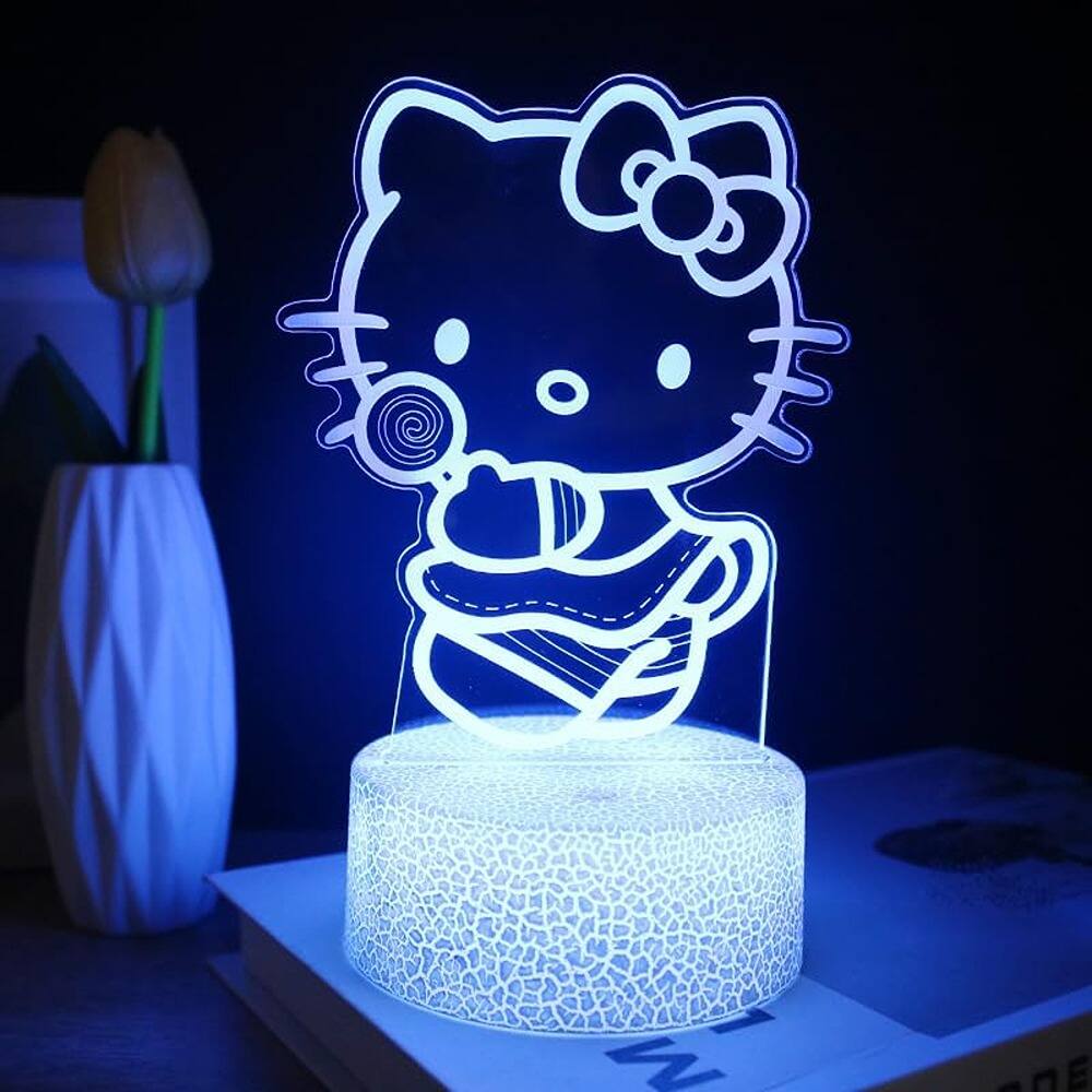 Angle. Schertz - Anime Cat 16-Color Night Light – Remote Control, Dimmer, Timer.