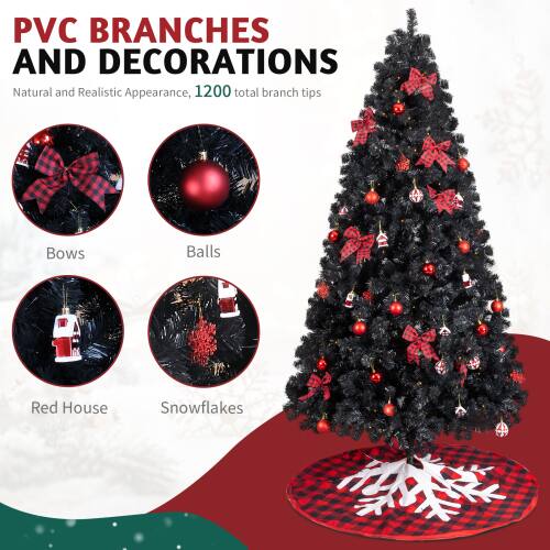 PVC BRANCHES AND DECORATIONS  
Natural and Realistic Appearance, 1200 total branch tips  

Bows  
Balls  
Red House  
Snowflakes