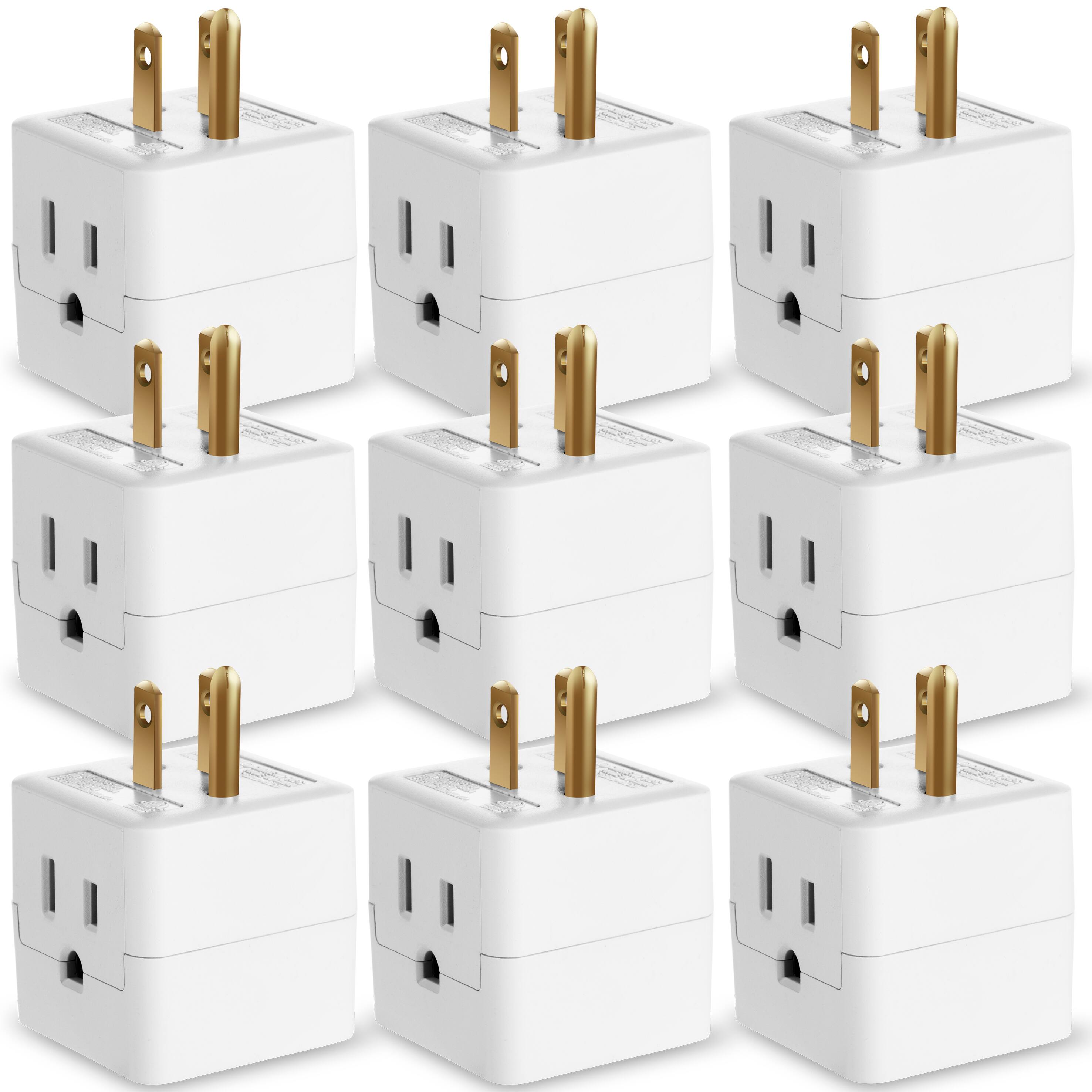 Front. Fosmon - [ETL Listed] 9x Electrical Outlet Extender Multi Plug Wall Outlet(3-Outlet), Surge Protector Outlet Splitter 3-Prong 15A - White.
