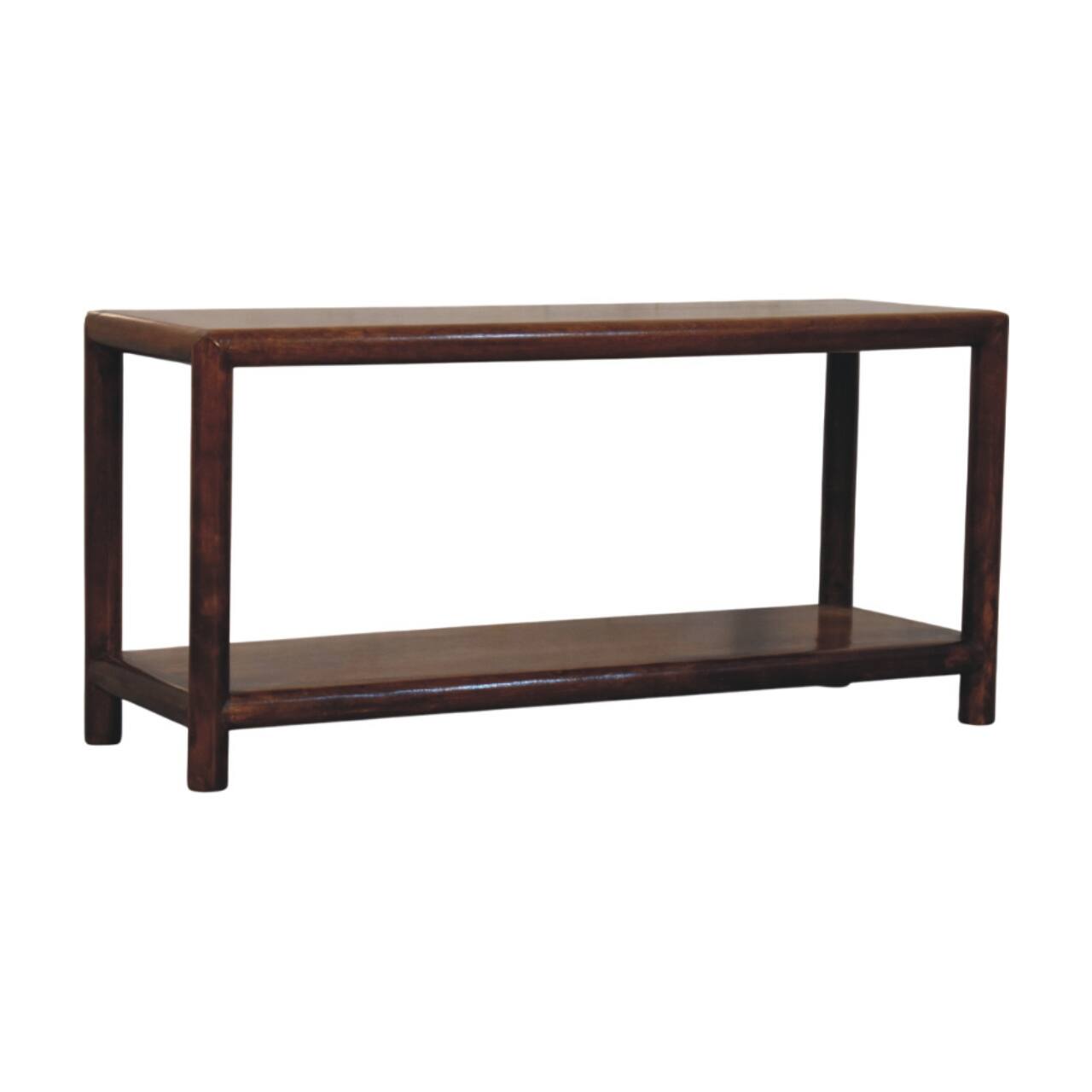 Angle. Artisan Furniture - Artisan Furniture Solid Wood Regency Bench, 1 Open Slot, Dark Brown - Dark Brown.