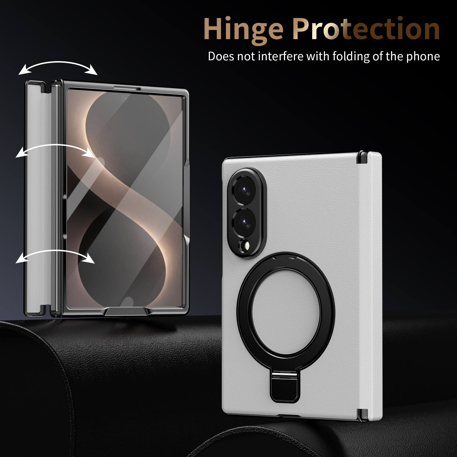 Hinge Protection  
Does not interfere with folding of the phone