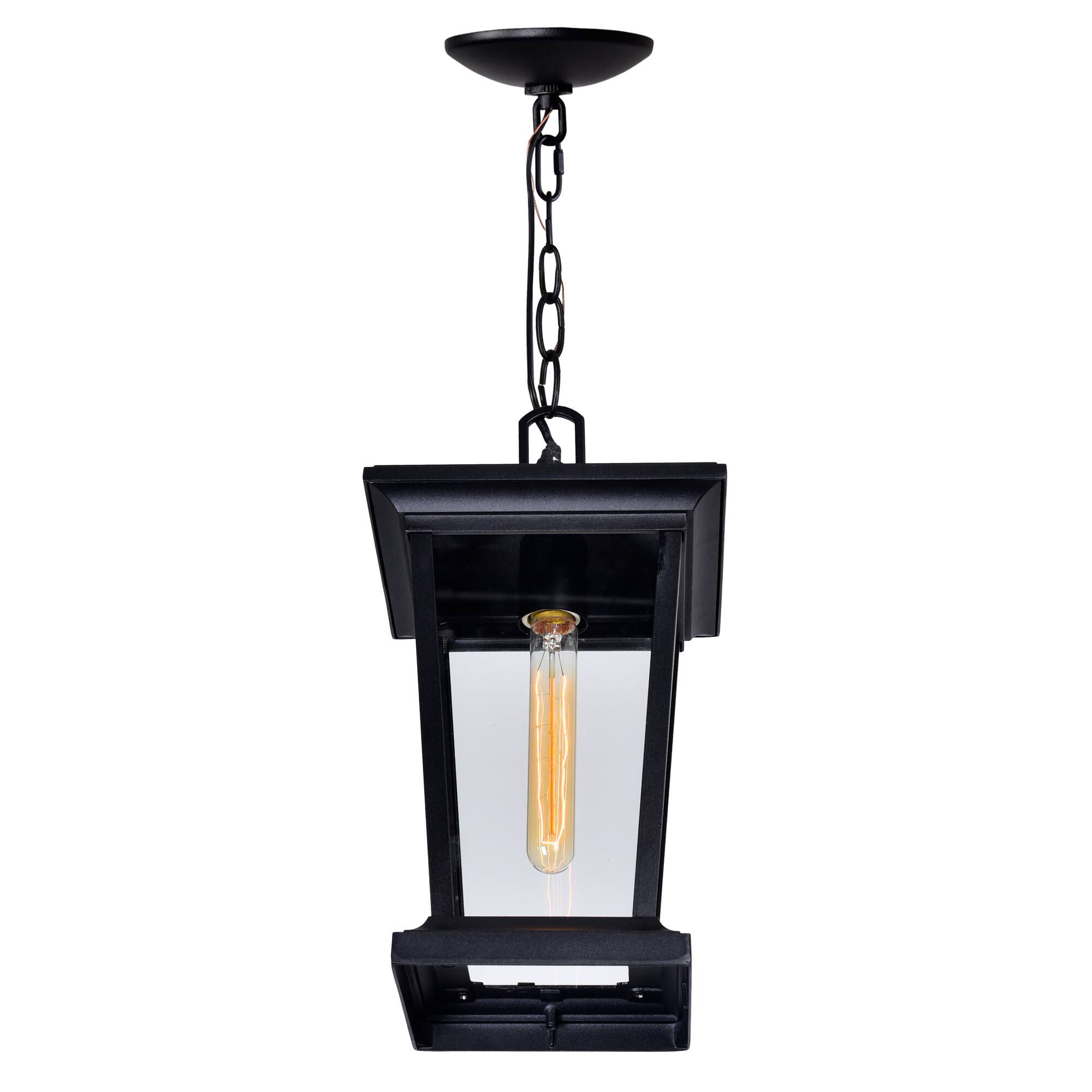 Alt View 1. CWI Lighting - Leawood 1 Light Black Outdoor Hanging Light - Black.