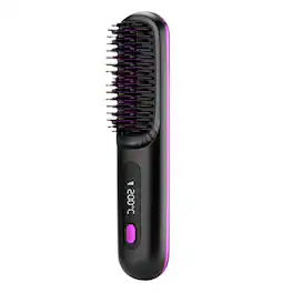 Cluzine - Wireless Hair Straightener Brush, 200°C Max, 20S Fast Heat, Anti-Scald, Compact Portable