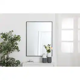 Elegant Decor - Metal frame rectangle mirror 30 inch - Black