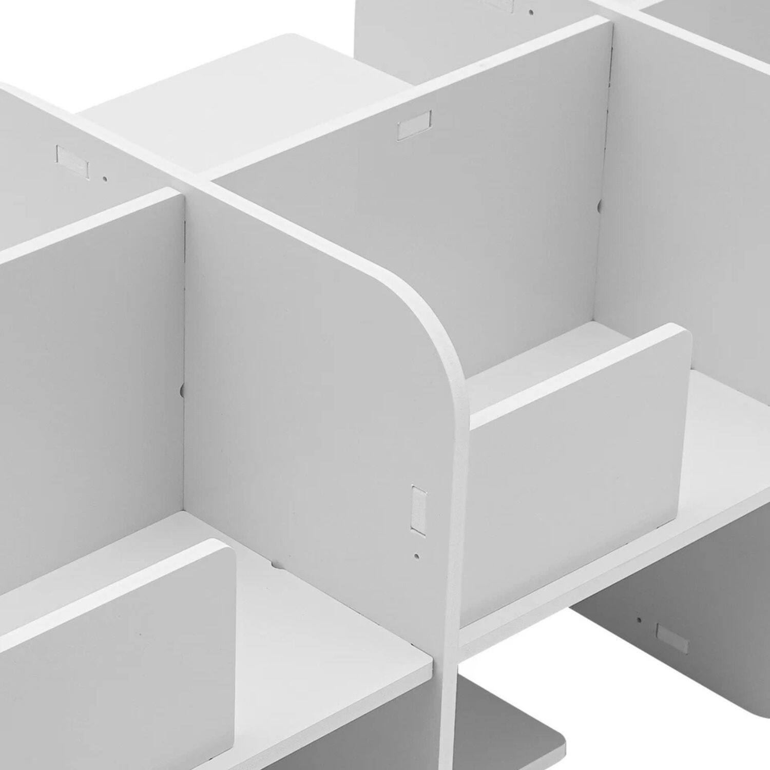 Back. Home Collection - 360° Rotating 3-Tier Bookshelf – Small Corner Standing Bookcase - White.