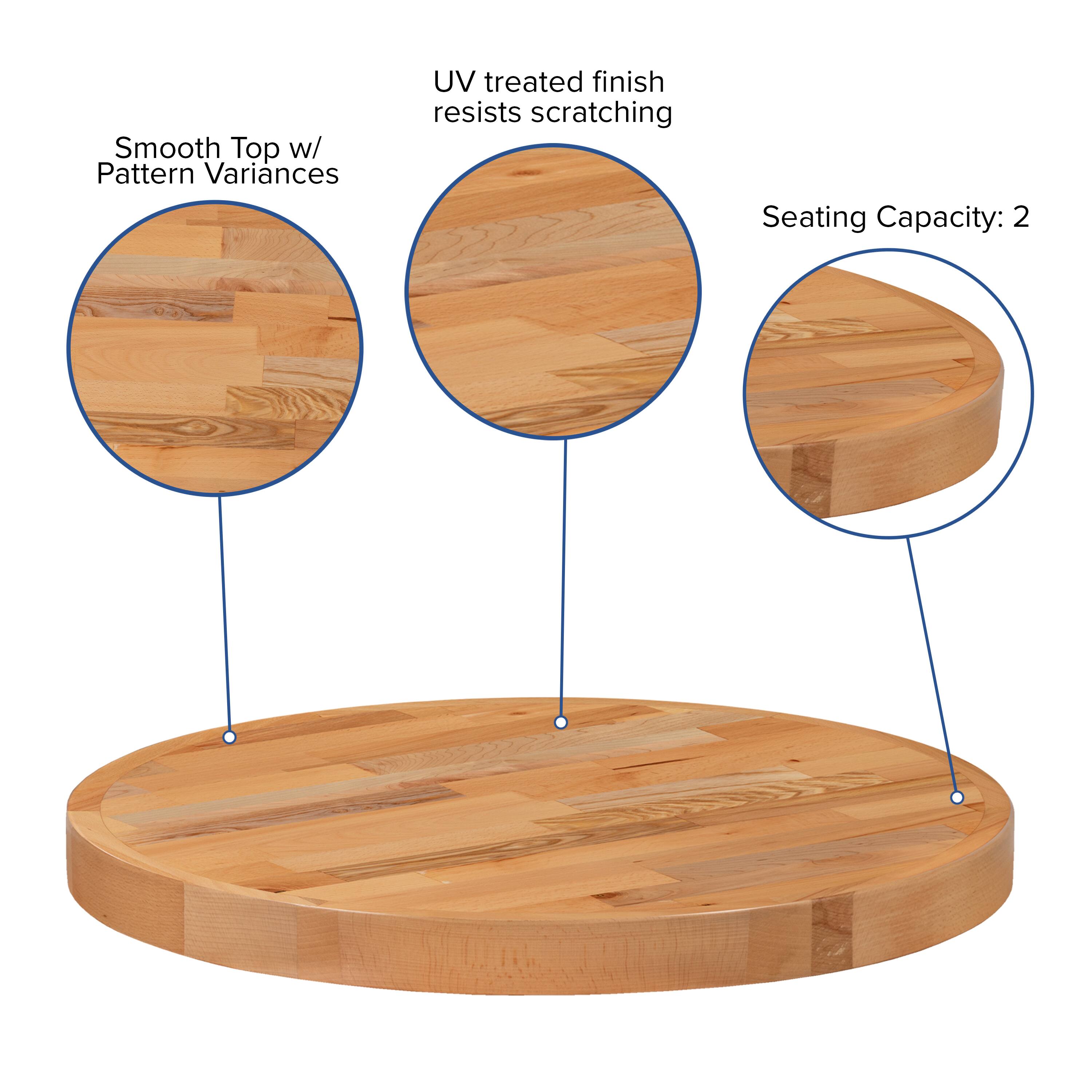 Smooth Top w/ Pattern Variances  
UV treated finish resists scratching  
Seating Capacity: 2