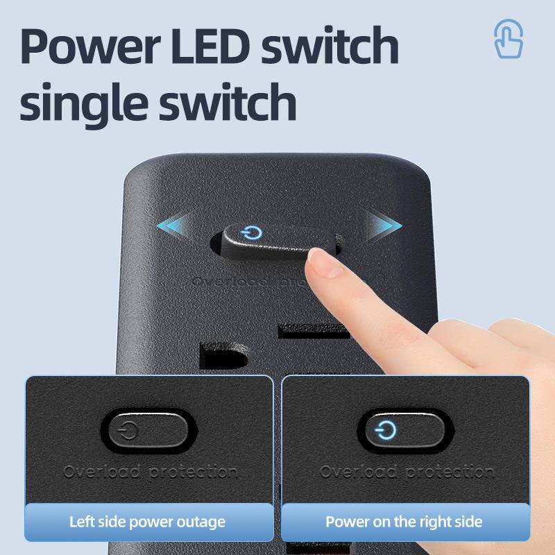 Power LED switch single switch

- Overload protection
  - Left side power outage
  - Power on the right side