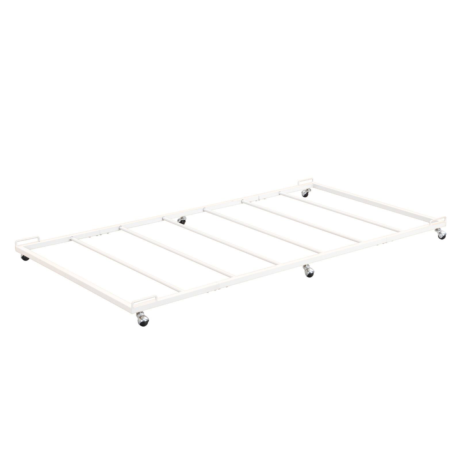 Angle. Kings Brand Furniture - Kings Brand Furniture Morley Twin Size Metal Trundle Bed - White.