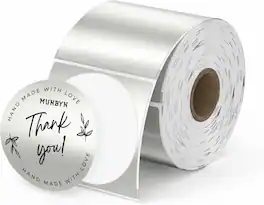MUNBYN - 2 Inch Circle Thermal Sticker Labels - Silver