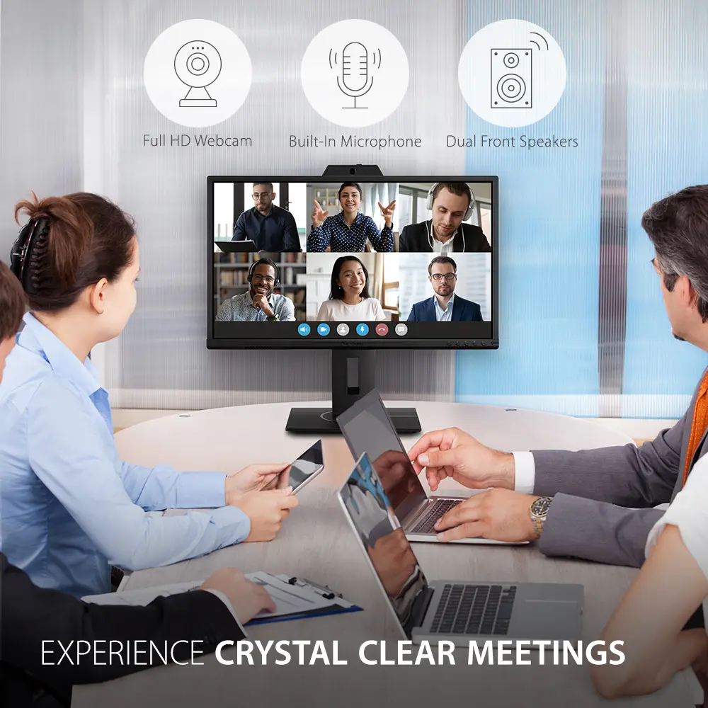 Full HD Webcam  
Built-In Microphone  
Dual Front Speakers  

EXPERIENCE CRYSTAL CLEAR MEETINGS