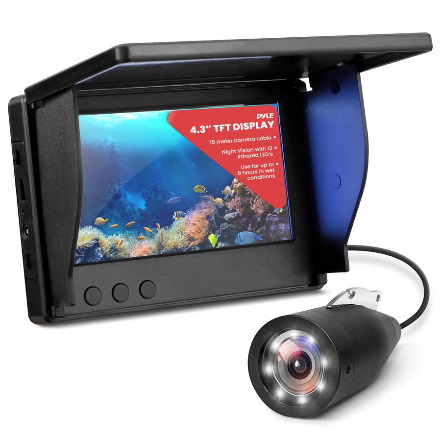 Pyle 4.3” Portable Underwater Fishing Camera with TFT LCD Monitor ...