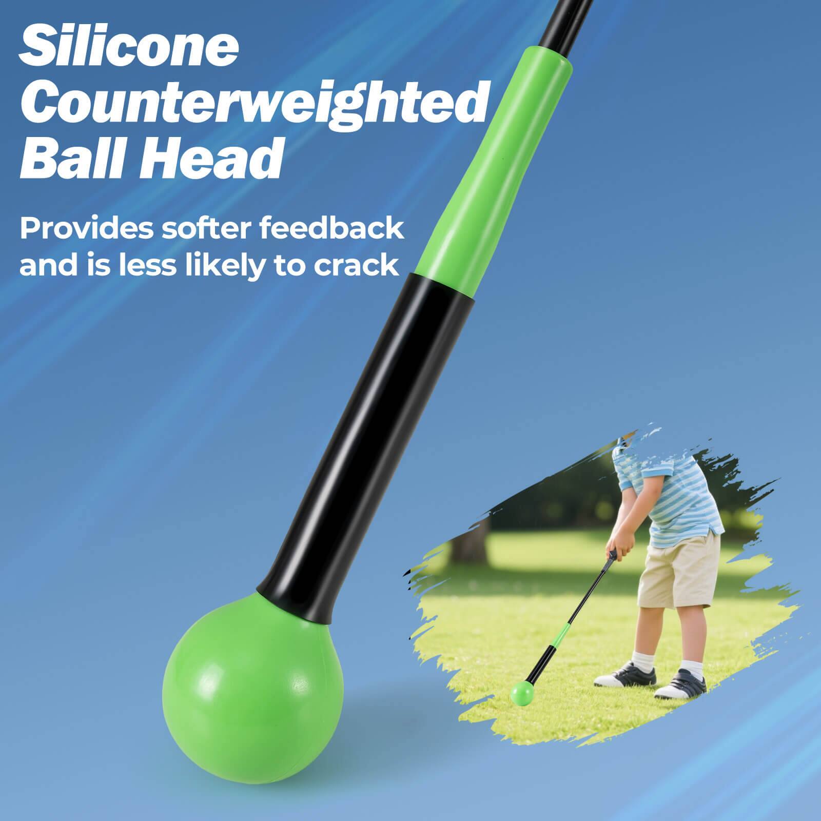 Silicone Counterweighted Ball Head  
Provides softer feedback and is less likely to crack